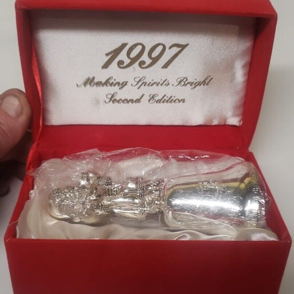 Madison Avenue Silver-plated Bell Ornament 1997 Santa Christmas Collectible VTG